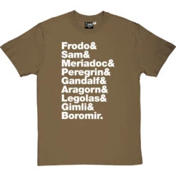 The Lord Of The Rings (The Nine Walkers) Line-Up T-Shirt -ThinkWear Collective Sales the lord of the rings j r r tolkien line up tshirt 2 olivetshirt