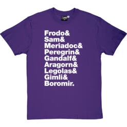 The Lord Of The Rings (The Nine Walkers) Line-Up T-Shirt -ThinkWear Collective Sales the lord of the rings j r r tolkien line up tshirt 2 purpletshirt
