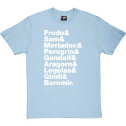 The Lord Of The Rings (The Nine Walkers) Line-Up T-Shirt -ThinkWear Collective Sales the lord of the rings j r r tolkien line up tshirt 2 skybluetshirt