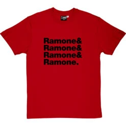 The Ramones Logo Line-Up T-Shirt -ThinkWear Collective Sales the ramones tshirt 1 redtshirt