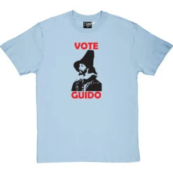 Guy Fawkes "Vote Guido" T-Shirt -ThinkWear Collective Sales voteguido skybluetshirt