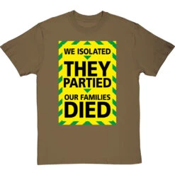 We Isolated, They Partied, Our Families Died T-Shirt -ThinkWear Collective Sales we isolated they partied our families died tshirt olivetshirt