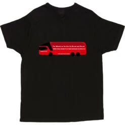 The Wheels On The Bus Go Round And Round (Brexit Bus) T-Shirt -ThinkWear Collective Sales wheels on the bus go round tshirt black mens v neck tshirt