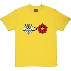 Yorkshire Is Greater Than Lancashire T-Shirt -ThinkWear Collective Sales yorkshire greater than lancashire tshirt 1 yellowtshirt
