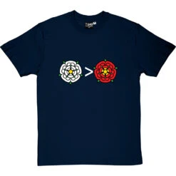 Yorkshire Is Greater Than Lancashire T-Shirt -ThinkWear Collective Sales yorkshire greater than lancashire tshirt 2 navybluetshirt