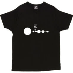 You Are Here (Solar System) T-Shirt -ThinkWear Collective Sales you are here tshirt 2 black mens v neck tshirt