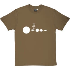 You Are Here (Solar System) T-Shirt -ThinkWear Collective Sales you are here tshirt 2 olivetshirt