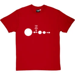 You Are Here (Solar System) T-Shirt -ThinkWear Collective Sales you are here tshirt 2 redtshirt