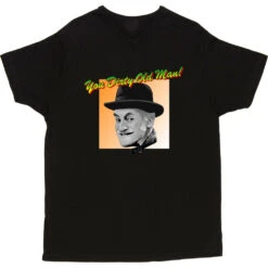 Albert Steptoe: "You Dirty Old Man" T-Shirt -ThinkWear Collective Sales you dirty old man tshirt black mens v neck tshirt